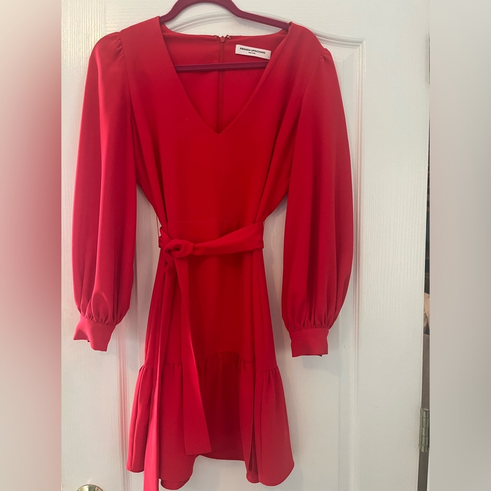 AMANDA UPRICHARD RED WRAP DRESS